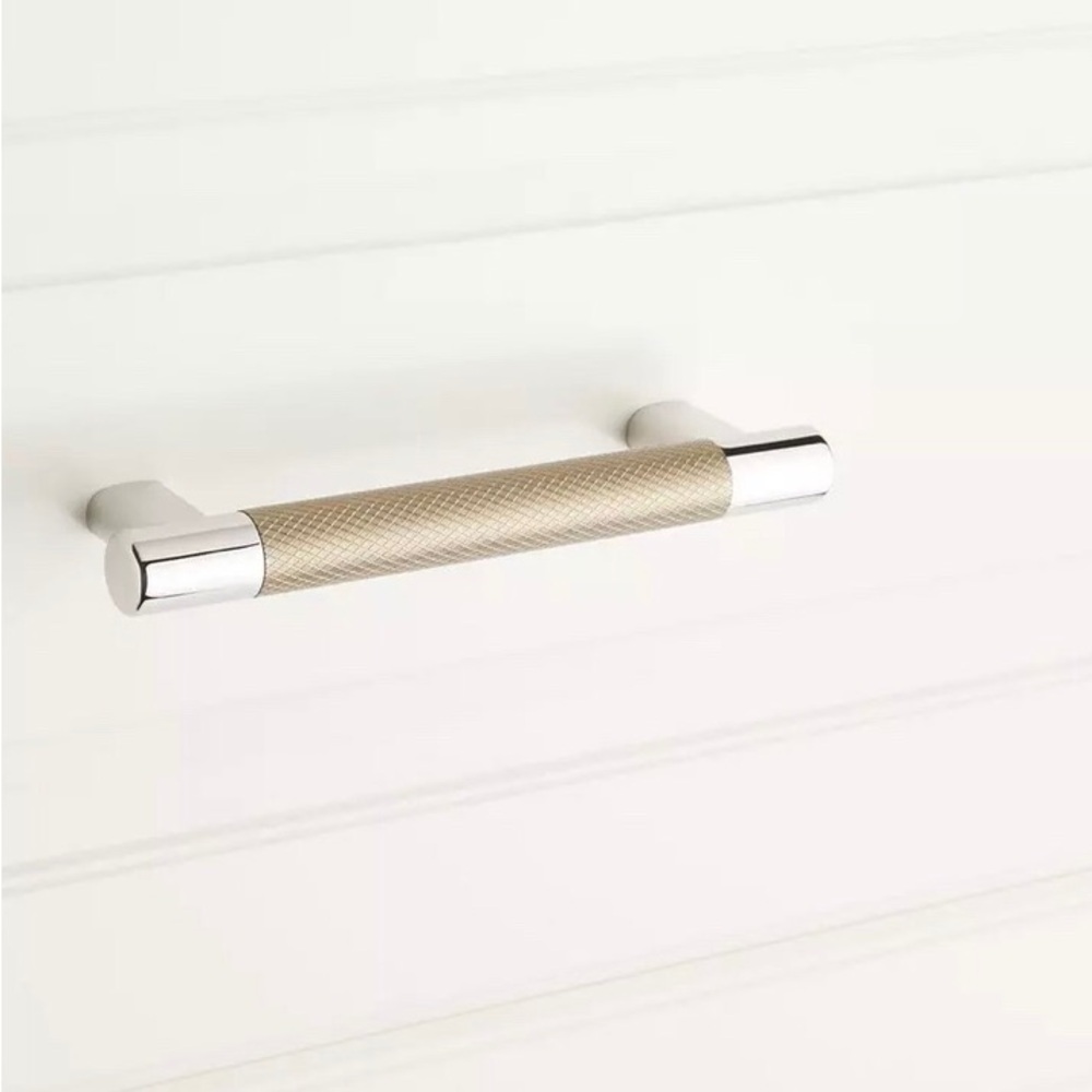 3 3" Polished Nickel/Golden Champagne cabinet pulls qty 4